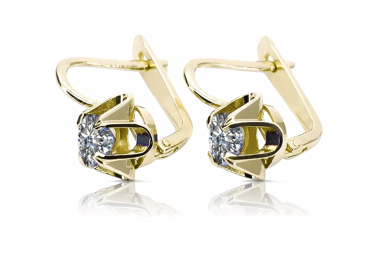 Κυβική Ζιρκονία Κίτρινος χρυσός 14 καρατίων  Vintage craft vec018y